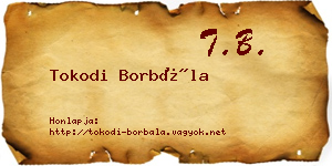 Tokodi Borbála névjegykártya